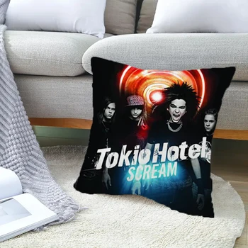 Калъфи за възглавници Tokio Hotel, декоративни възглавници за легло, калъф за възглавница с двустранен печат, 45x45, кратък плюш, 45 *45