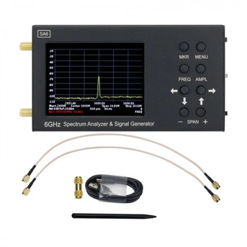 1 комплект преносим анализатор на спектъра SA6 6 Ghz, тестер генератор на безжични сигнали, преносим алуминиева сплав 35-6200 Mhz