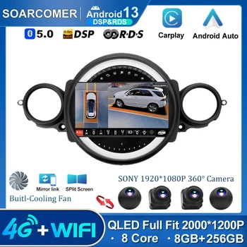 Android 13 За BMW Mini Cooper R56 R60 R51 2006-2014 Автомобилен Мултимедиен Плеър Автонавигация Стерео Корона WIFI Безжичен Carplay