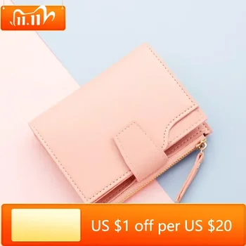 Модерен женски портфейл, Кратък жена чантата 15 бита + 2 Големи притежателя за карти, портфейл, калъф за кредитни карти, джоб за съдове