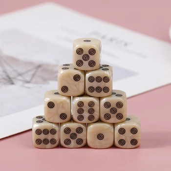 10шт 16 мм акрил кубчета слонова кост за десктоп игри, Кръгли ъгли, 6-страничен набор от кубчета D6, Кубчета за развлечение, аксесоари за Mahjong