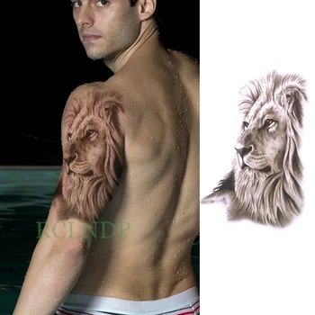 Водоустойчив Временна Татуировка Стикер цар лъв животно татуировка етикети флаш татуировка фалшиви татуировки за мъже жени