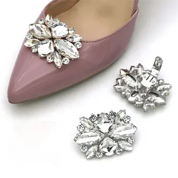 Щипки за обувки с кристали, бижута за обувки с изкривени от блестящи кристали, обувки на висок ток