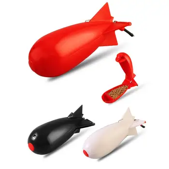 Титуляр привлечени плувка стръвта, инструмент за улов на риба, за многократна употреба контейнер за плаваща стръв, фидер риболов на шаран с формата на ракета за ефективна риболов