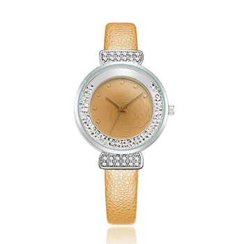 № 2 Дамски модни кварцов маркови часовници с кожена каишка на ежедневни часовници
