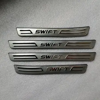За Suzuki Swift 2005-2016 Благородна защитна плоча на прага на автомобила от неръждаема стомана, защита от надраскване, автомобилни аксесоари, K