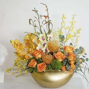 Едрогабаритна златна купа, гърне, а ваза, за засаждане на цветя Jubao, iron саксия ръчно изработени за битови удобства, декоративен подарък, метал