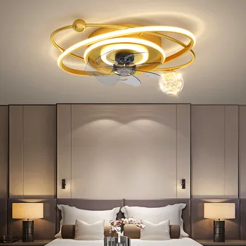 Скандинавски декор спални led осветителни тела за стаен вентилатор на Тавана лампа за ресторант вентилатори в трапезария с дистанционно управление задно осветен