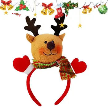 Коледна превръзка на главата с оленьими рога Сладки лента за коса с камбана Коледни шапки Обтегач за главата шапки Коледни прически за деца