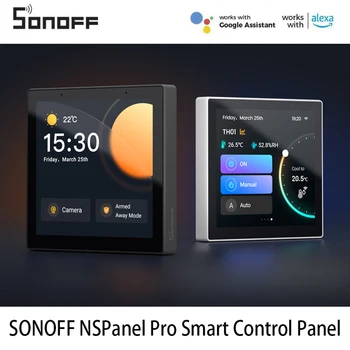 SONOFF NSPanel Pro control panel умен дом, стенен прекъсвач Smart Scene, ЕС / САЩ, на Дисплея на термостата за умен дом, преминете на Творби с Алекса