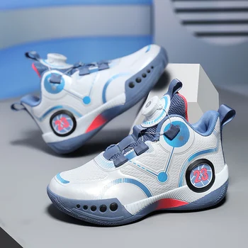 2023 Нова детски обувки, модни гуменки за момчета и момичета, детски баскетболни обувки с въртяща се ключалка, нескользящая детски спортни обувки за тренировки