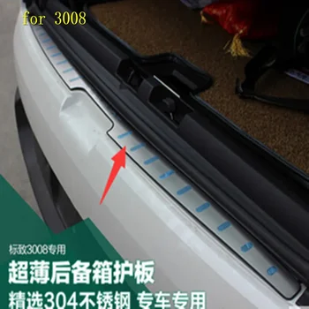 Защита на задната броня от неръждаема стомана, тампон върху броня багажник за Peugeot 3008 2012--2019 Автомобилни аксесоари