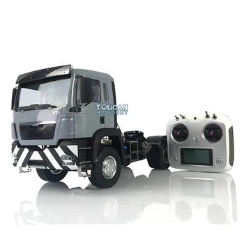 Трактор с метални шаси 1/14 LESU TGS 4 * 2 за дистанционно управление, която е боядисана кабина, радиоэлектронная играчка THZH0951