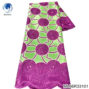 Ново записване, Нигерийская лейси плат от 100% памучен воал от хралупата дизайн, вечерна рокля за абитуриентски бал, рокля ML66R331