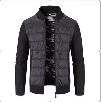 2023 Мъжки Трикотажное палто Ежедневни Есенно-Зимни Модни Горна дреха С Висока яка, Голям Пуловер
