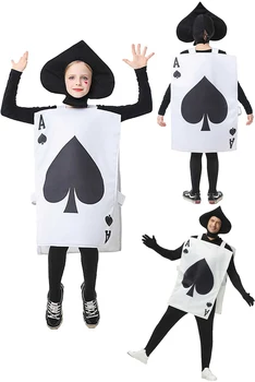 Покер Лопата Cosplay Костюми за Хелоуин за деца и за възрастни Облекла за изяви на Хелоуин за деца, момчета и момичета Кралят маскировочный костюм