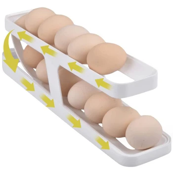 Автоматична скручивающаяся поставка за яйца Конзола Кутия За съхранение на Яйца Органайзер за роли Хладилник Опаковка яйца Кухненско използването на