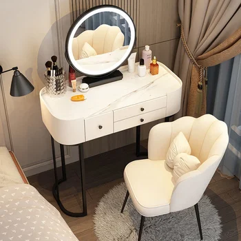 Стъклен шкаф, Светла спалня, в малък апартамент, Луксозен Модерен минималистичен масичка за съхранение, Тоалетка с огледало, Масички за кафе за вашия грим