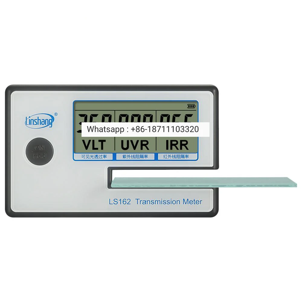 Портативен Измерител на лента LS162 за оцветяване на стъкло слънчеви филм с коефициент на топлопреминаване на VL, коефициент на блокиране на отклонения UV и IR радиация