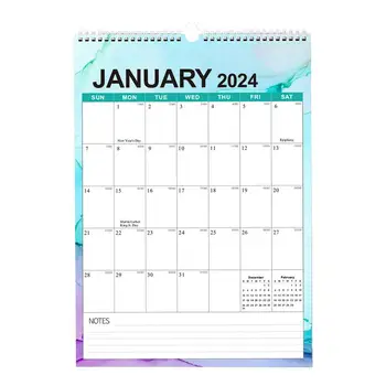 Стенен календар на 2024-2025 години Стенен Planner, Календар С януари 2024 до юни 2025 г. В Проволочном Корици Месечен календар 30,5 X 43 см