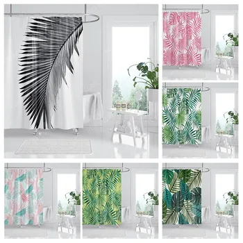 Водоустойчив текстилен душ завеси-Аксесоари за пердета за баня, душ завеса за душ 180x200cm 240*200 plant boho decoration