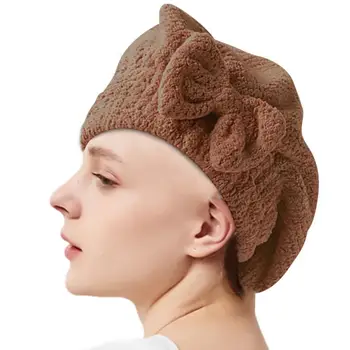 Кърпи за баня за бързо изсушаване на коса, шапка за кърпи с лък, аксесоари за баня, Шапки за жени, Дизайнерски Шапка за душ