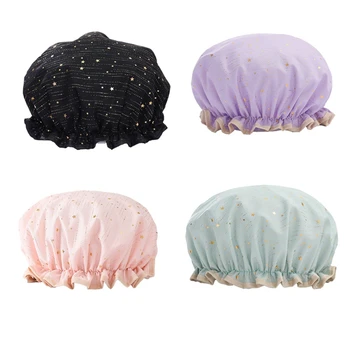 4 Опаковки-шапки за душ, скъпа шапка за душ, еластична шапка за душ, двупластова шапка за коса, шапка за баня